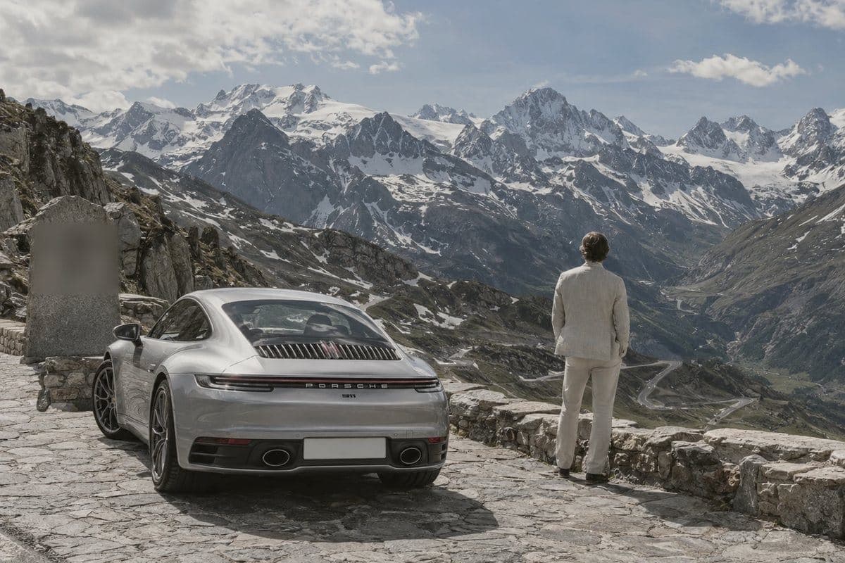 A car on the Col de la Bonette, above two thousand metres